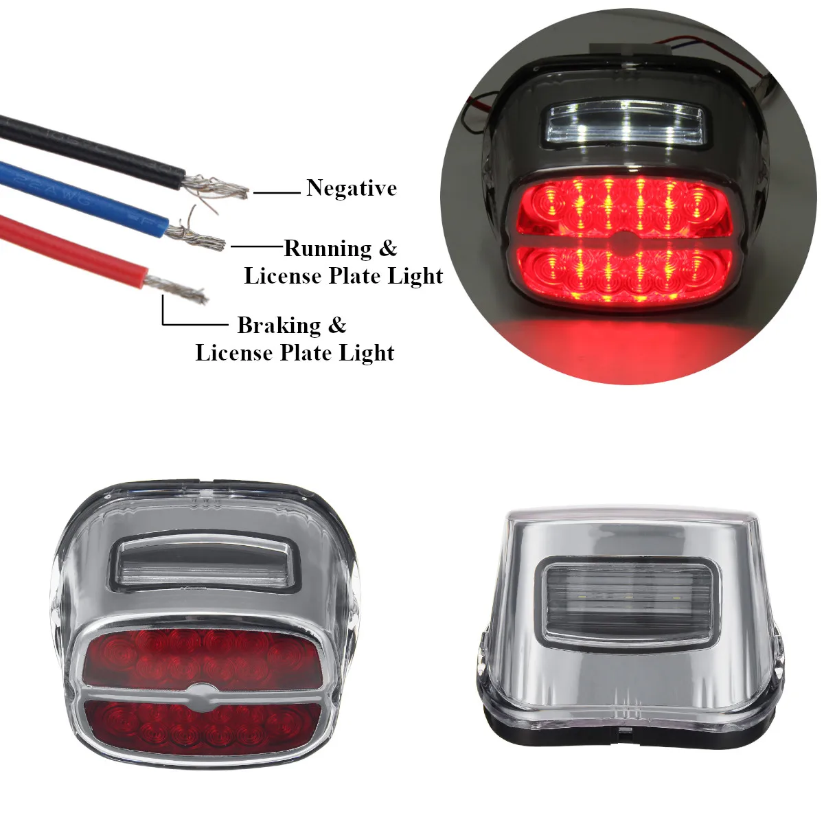 Задний светодиодный фонарь для мотоцикла красный объектив светильник ний стоп