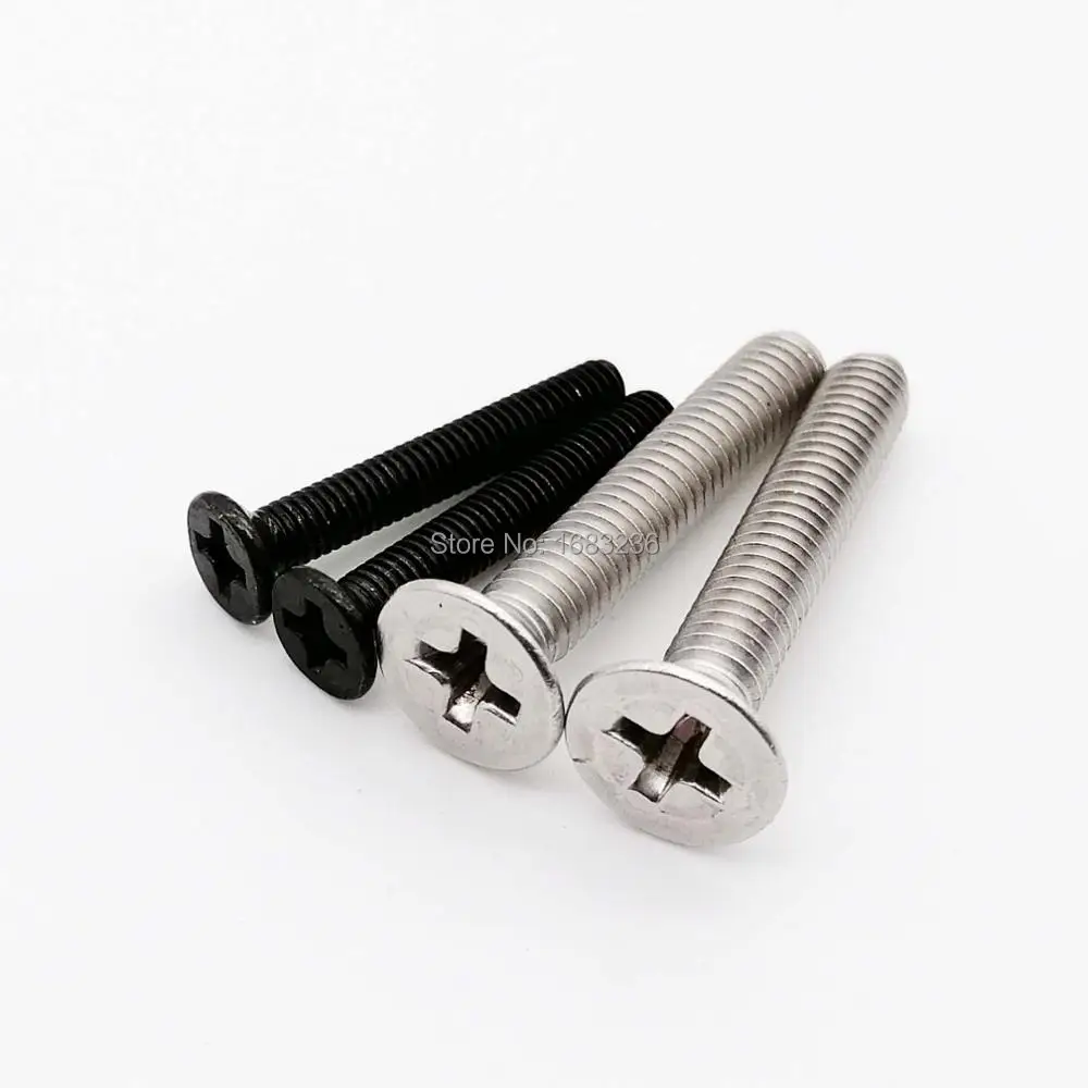 50 шт. M1 M1.2 M1.4 M1.6 M2 M2.5 M3 M4 Mini Micro Tiny Small Black 304 из нержавеющей Стали Phillips с плоским