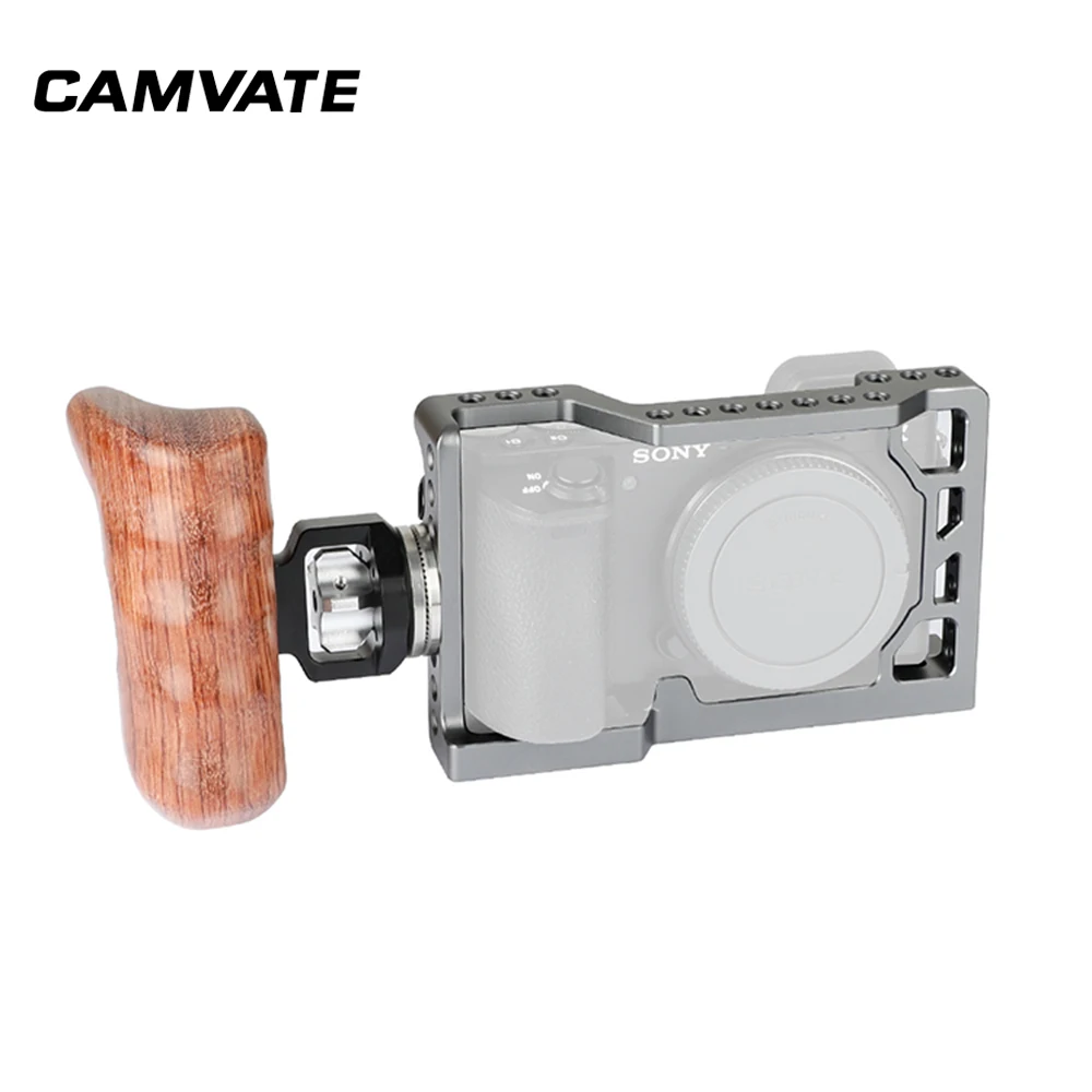 CAMVATE полный клетка Риг с ARRI Rosette M6 внутреннюю резьбу деревянный правой рукоятки &amp