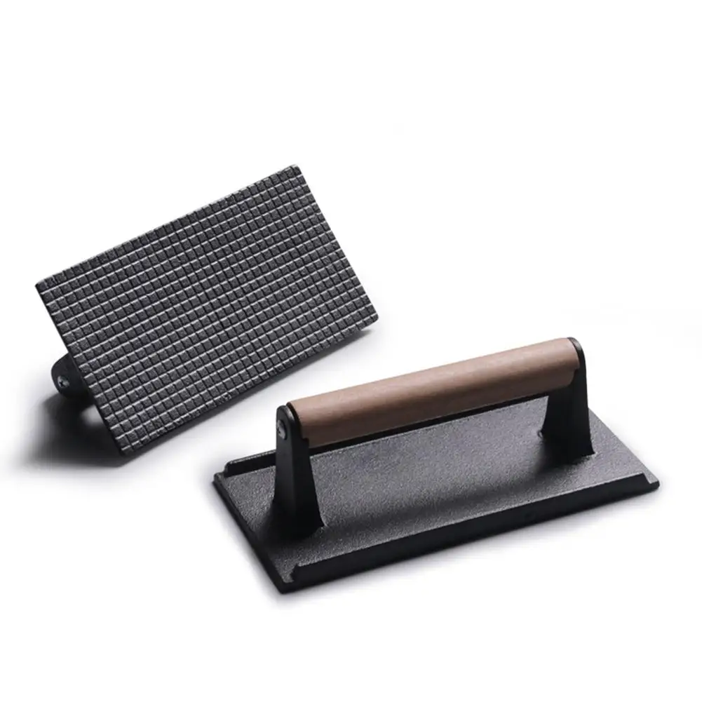 Кухня утилита Деревянные Ручки Гриль для еды чугун стейк вес Panini бекон тяжелый