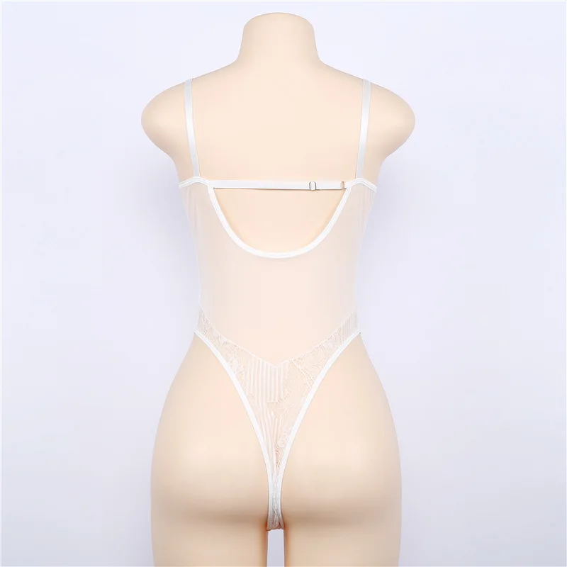 

Black bow lace bodysuit women backless transparent sexy body jumpsuit rompers catsuit bodysuits slim overalls