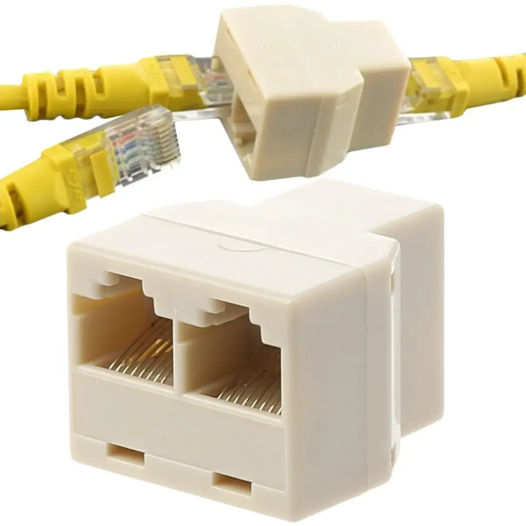 RJ45 3 Way интернет кабель сплиттер удлинитель для головок штепсельная вилка белый