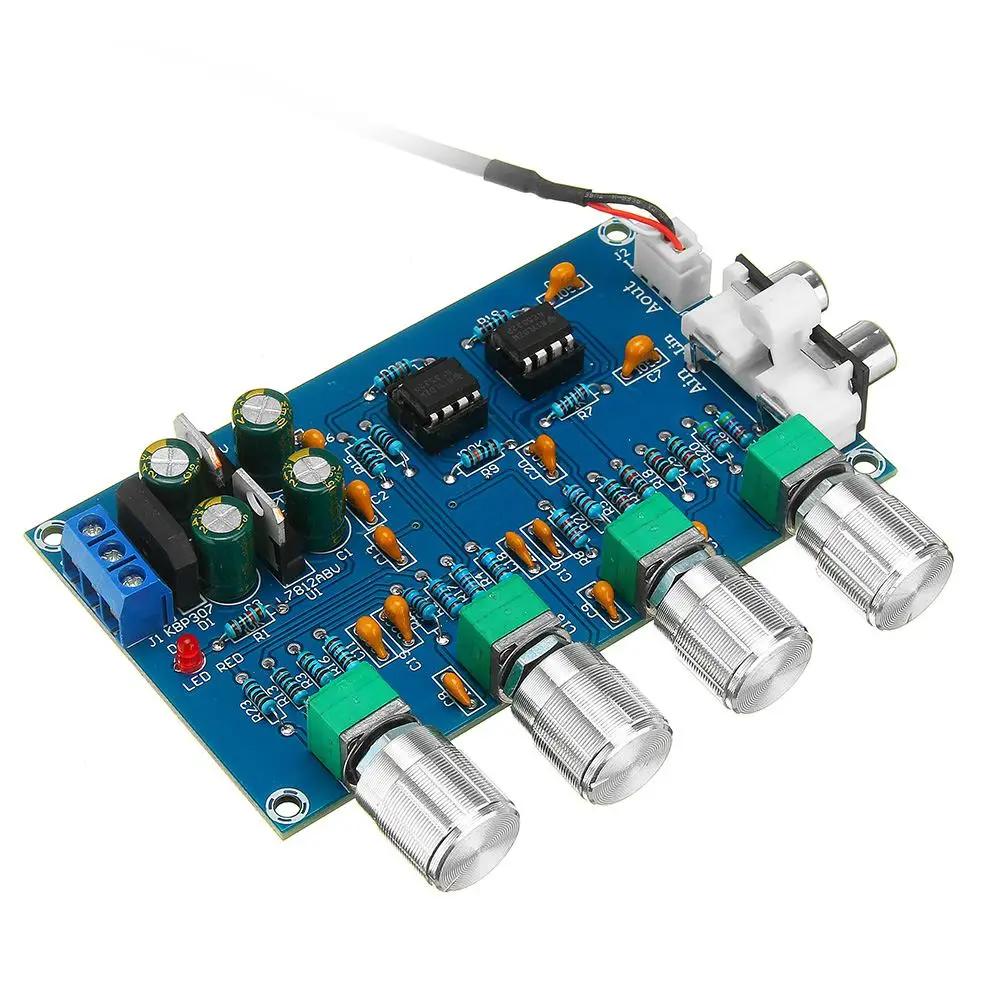 LEORY 1PC NE5532 C2-001 AC 12-24V Power 4 Channel Adjustment Amplifier Tuning Board Preamplifier Chips | Электроника