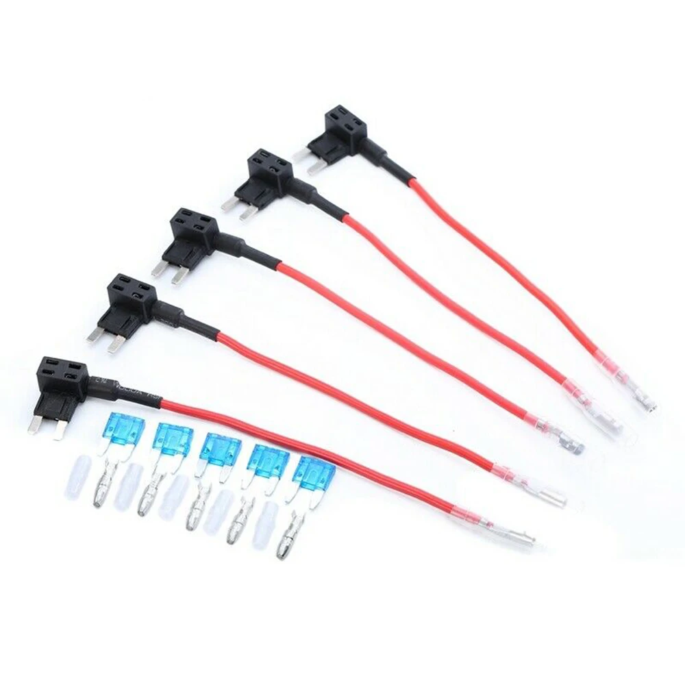 

5 Pcs Automotive Mini 15A Car Fuse Box Holder Splitter Devices Electrical Appliances Auto Parts Supply Fuses For RV Cars Set