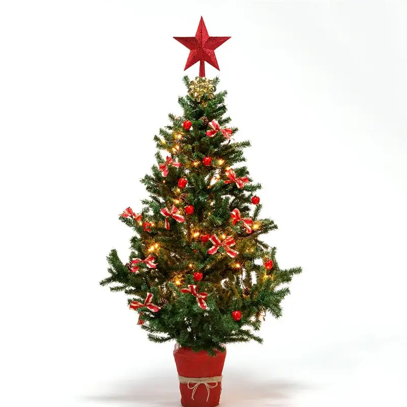 NICEXMAS 9 дюймов Красная звезда Рождественская елка Топпер сверкающие сокровища