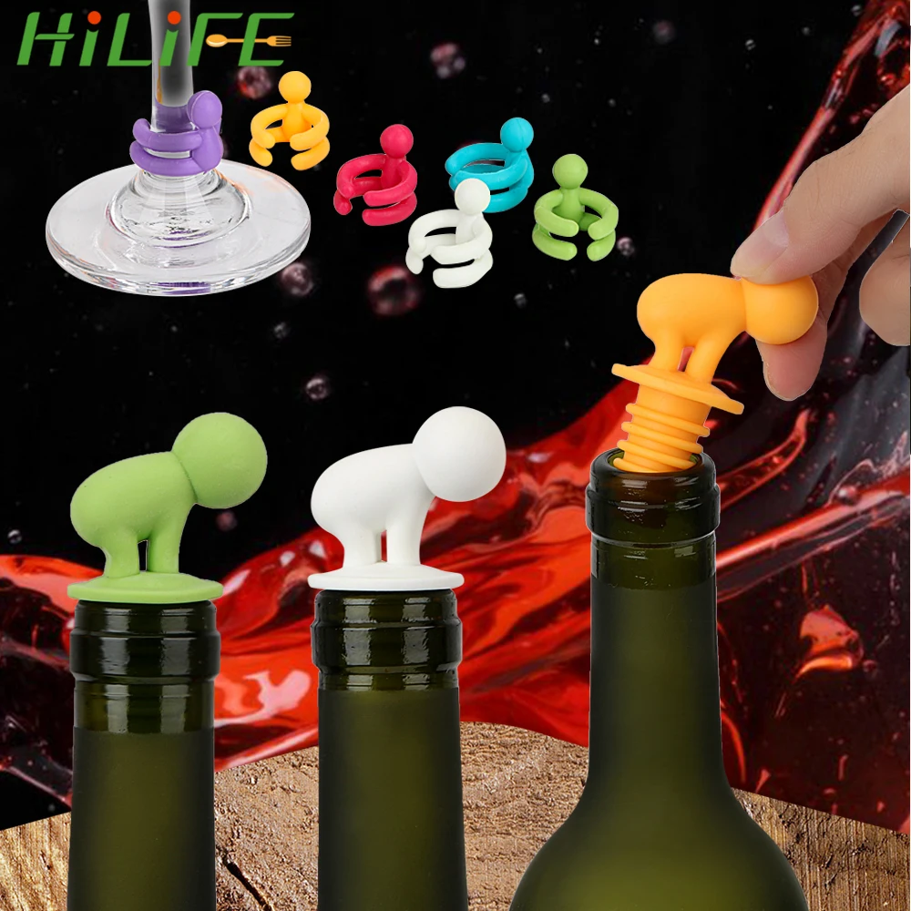 HILIFE 7 шт./компл. силиконовый маркер для напитков резиновый винный этикетка стекла