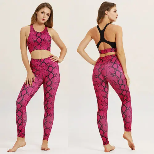 Women Yoga Suit Fitness Leggings Running Gym Stretch Sports High Waist Pants yoga set | Спорт и развлечения