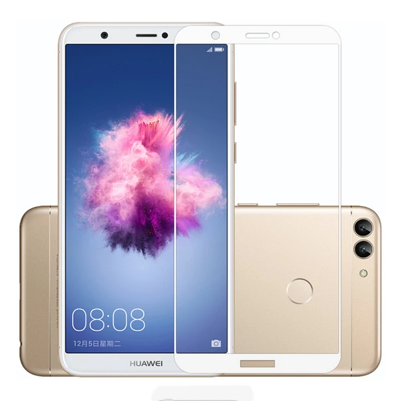 3D Черно-белое закаленное стекло для Huawei P Smart Dual SIM PSmart 9H полное покрытие защитная
