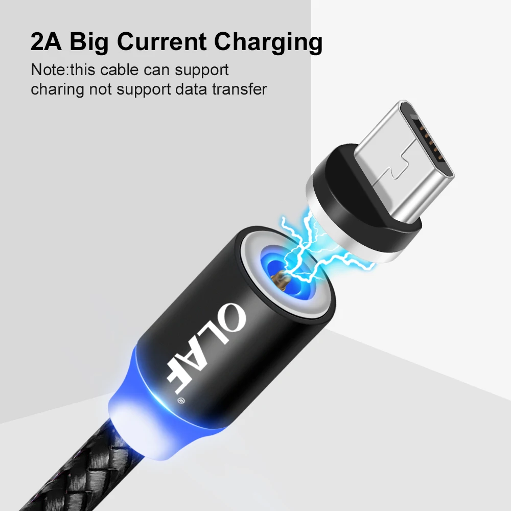 Магнитный usb кабель OLAF для быстрой зарядки Xiaomi Redmi Note 5 4X Micro Usb Samsung S6 зарядный