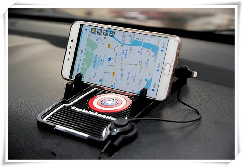 Автомобильный силиконовый Противоскользящий коврик с GPS держателем