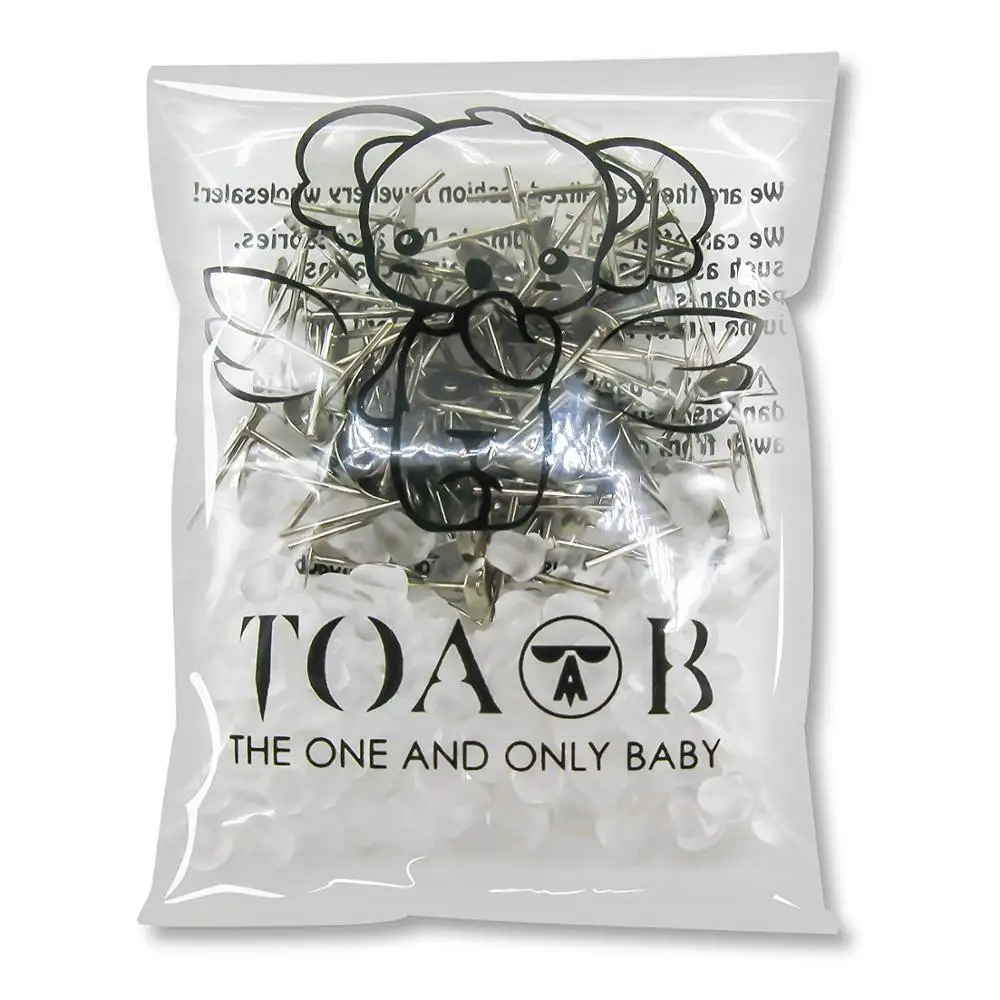 TOAOB 100 пар Посеребренная нержавеющая сталь плоская основа для серег и резиновые