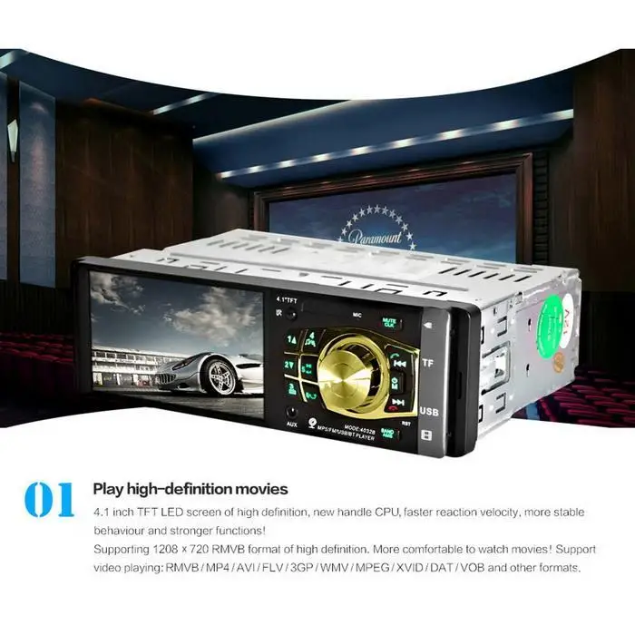 4 дюймовый автомобильный mp3 плеер с камерой WMA цветной OLED 4032B экран автомобиля 60 Вт