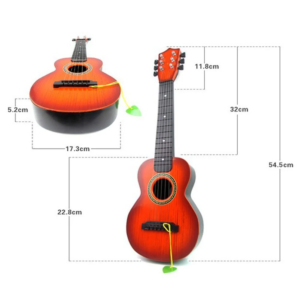 

Creative 6 Strings Mini Guitar Portable Educational Children Guitar For Training Class Mini Musical instrument For Kids (Brown)