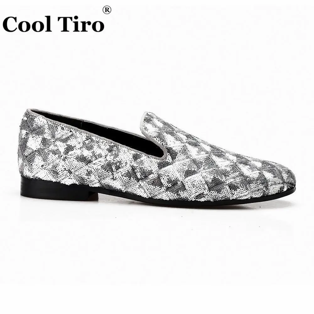 Cool Tiro Silve/парусиновые мужские лоферы с блестками мокасины шлепанцы блестящие