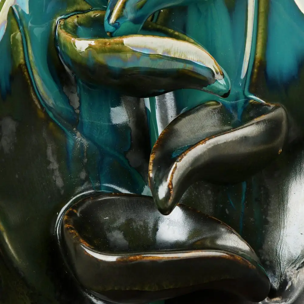 

Blue Rose Backflow Incense Burner Fantasies Waterfall Incense Cone Sticks Holder Home Decor Porcelain Aroma Stove Incense Holder