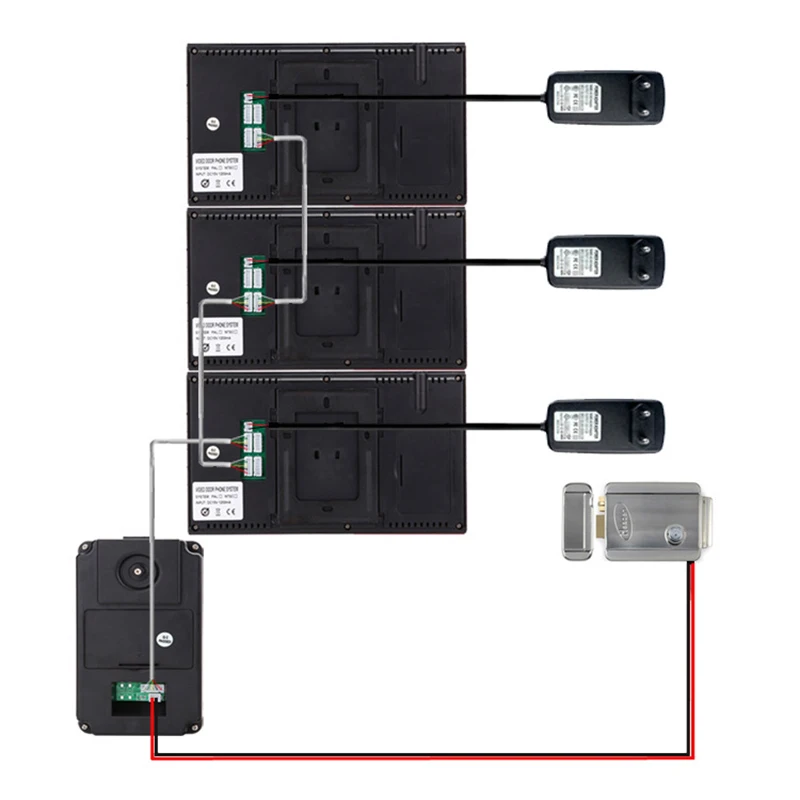 7 дюймов Tft Rfid пароль видео домофон дверной звонок с ИК камерой 1000 ТВ линия система