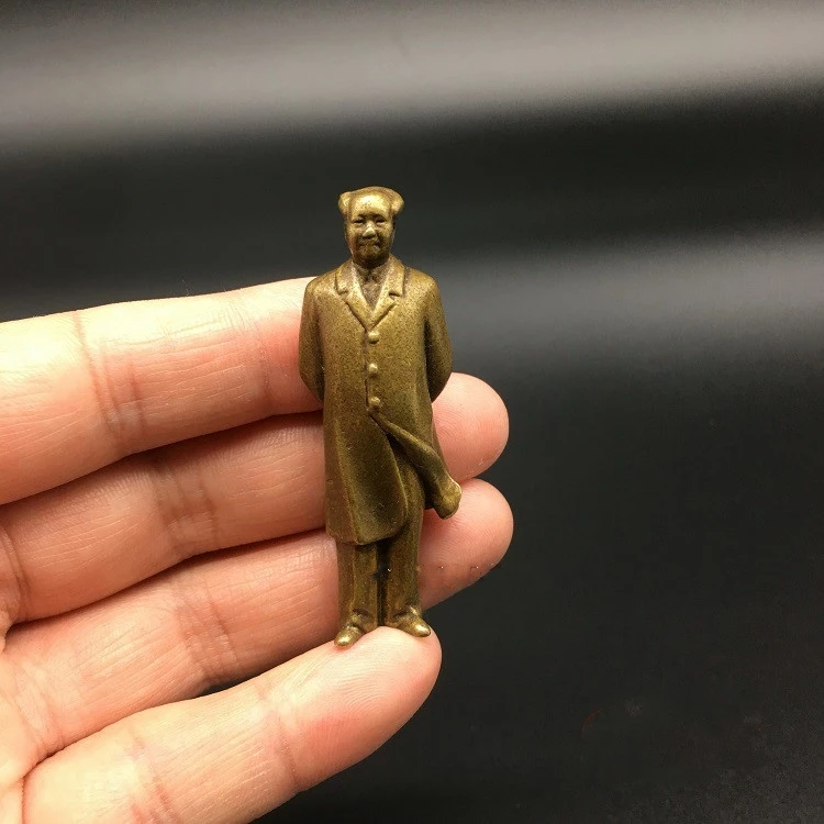 Коллекционные китайские латунные Резные Мао Цзэдун Chairman Мао изысканные маленькие статуи