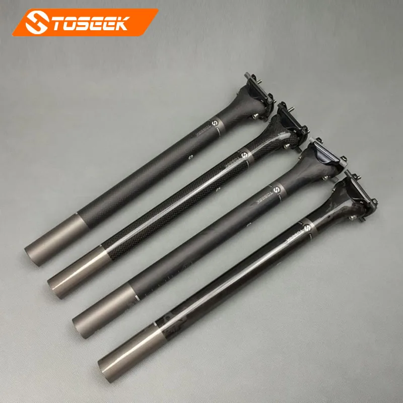 Руль полностью из углеродного волокна, шоссейный стойка сидения для горного велосипеда MTB велосипедная подседельная труба трубка Вертикальная 0 градусов 27,2/30,8/31,6*400 мм Труба из углеродистого волокна 3 K/UD