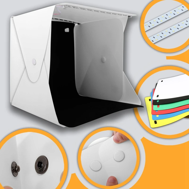 Коробка для фотостудии мини портативный складной тент с двумя светодиодными