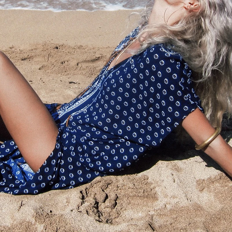 In-X сексуальное пляжное платье с принтом 2019 пляжная одежда накидка Robe de Plage