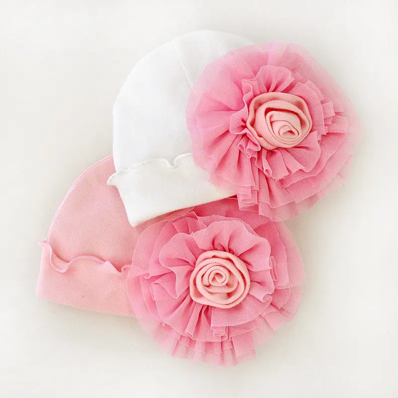 2018 Brand New Autumn Winter Kids Baby Girl Boy Hats Big Flower Princess Solid Beanie Warm Hospital Caps Gifts 0-1T | Детская одежда и