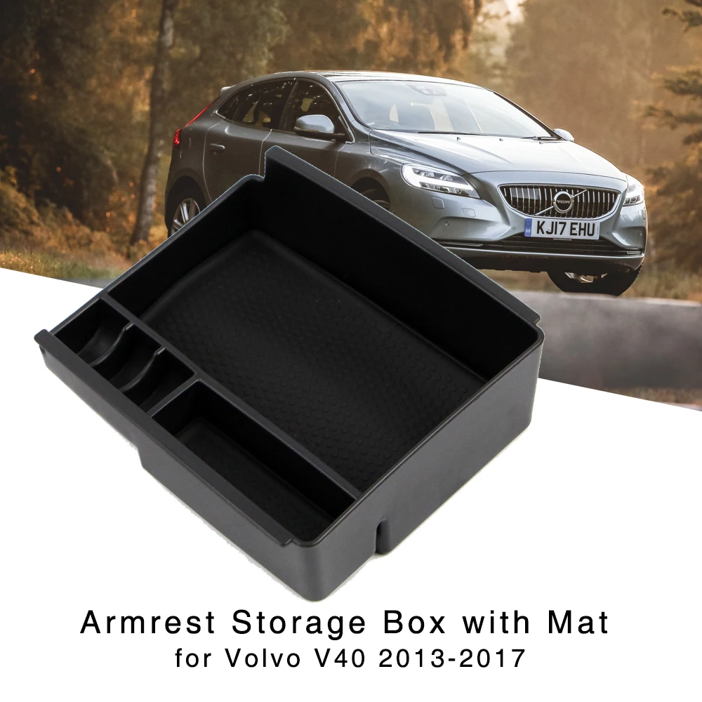 

Armrest Storage Box for Volvo V40 Cross Country 2013 2014 2015 2016 2017 Central Console Glove Holder Organizer Tray