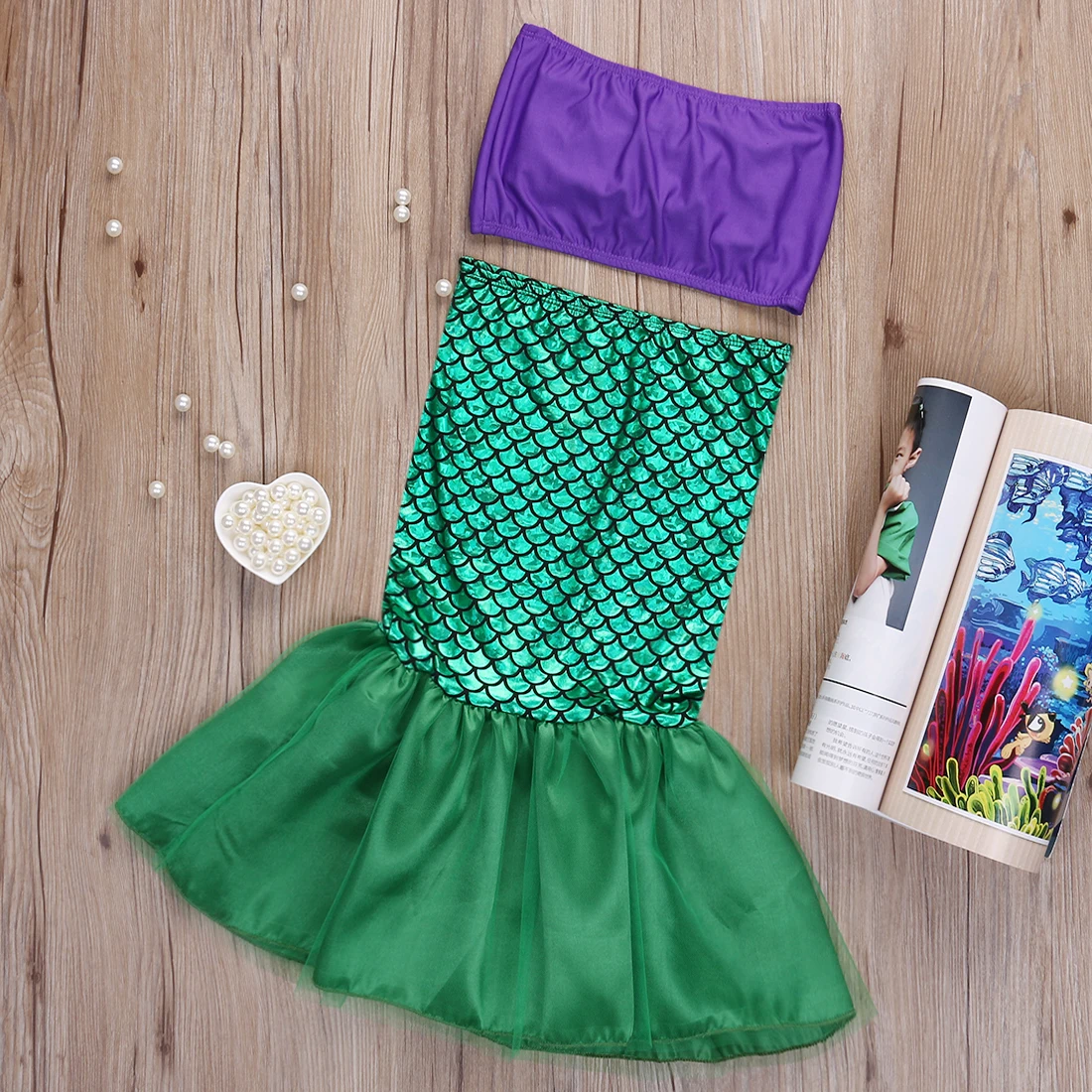 Новинка 2018 детский костюм Русалочки для маленьких девочек женский купальник