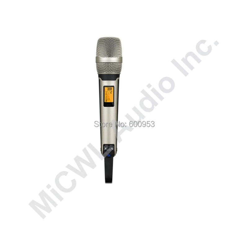 저렴한 MICWL Sp4-skm9000 Pro 라디오 무선 DJ 및 가라오케 마이크 시스템, 하이 엔드 골드 4 핸드 헬드 UHF LED 디지털