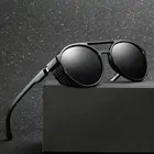 Солнцезащитные очки мужские и женские, круглые, винтажные, в стиле стимпанк