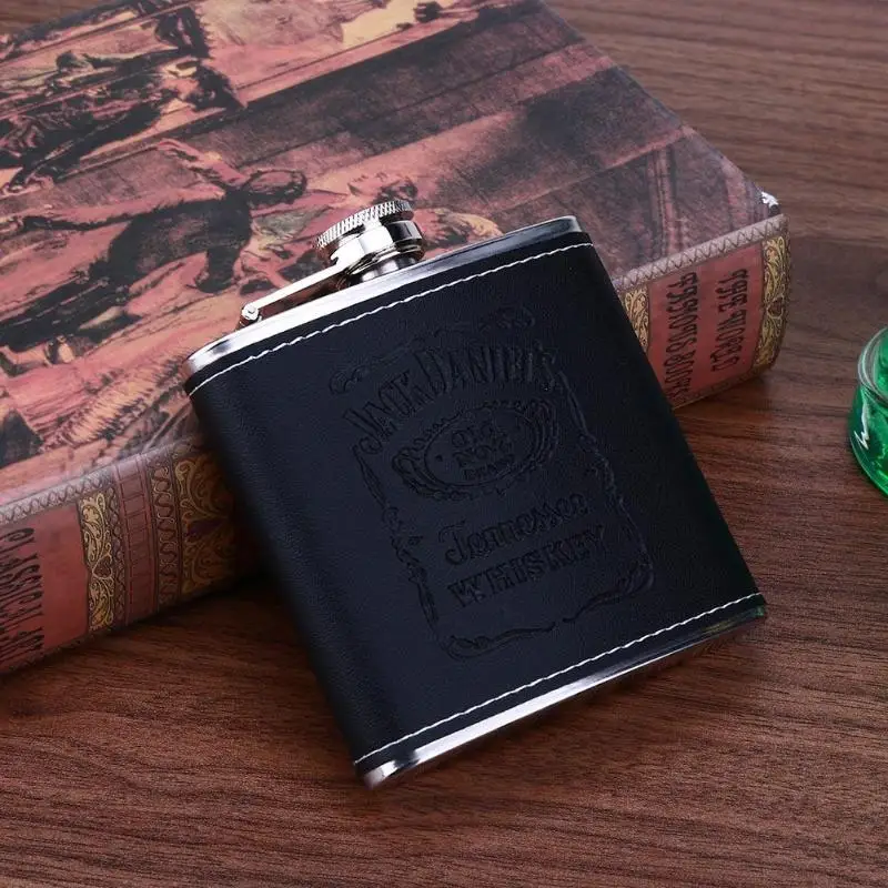 7 унций Портативный черный из нержавеющей стали фляга Flagon винный горшок посуда