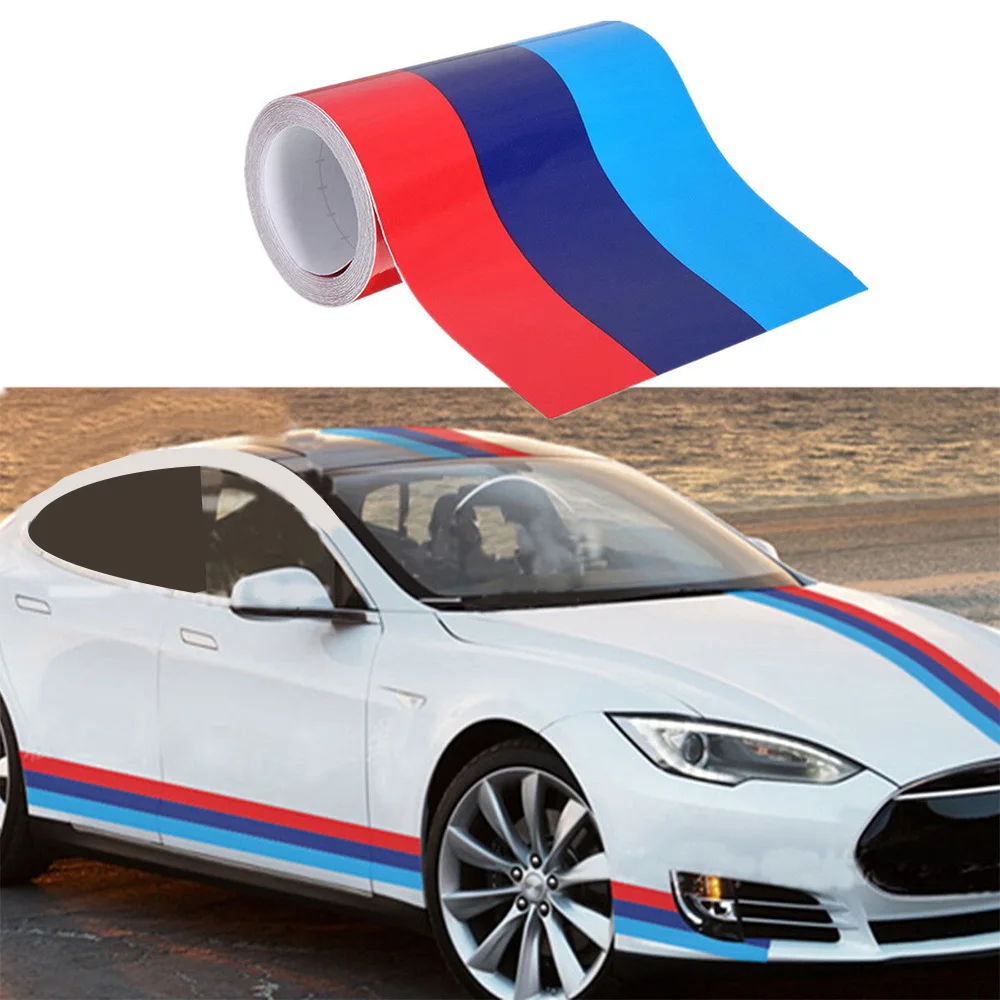 Триколор капот автомобиля Наклейка на крышу для BMW M3/5 3/5 серии Ширина 15 см