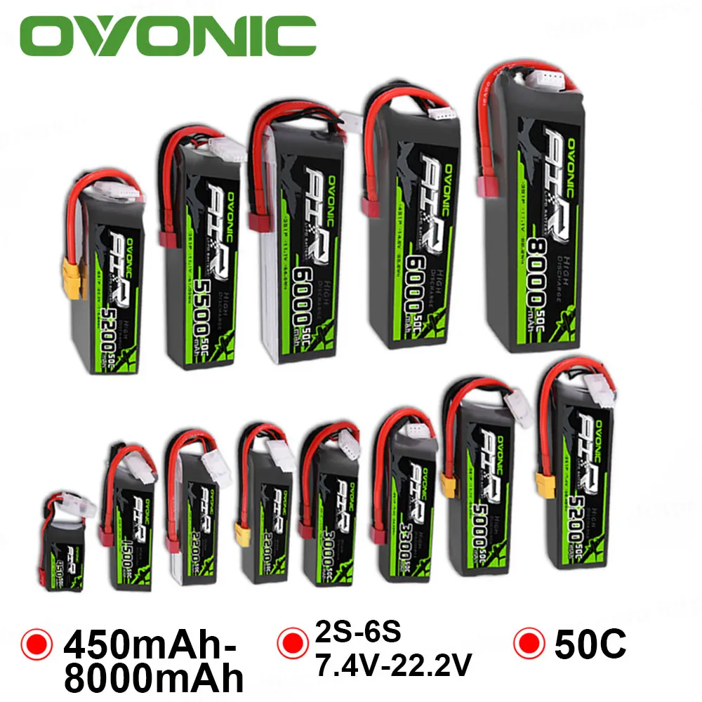 OVONIC 8000 мАч 4500 5500 3000 2200 1500 50C 6S1P 4S1P 3S1P 2S1P Lipo батарея для RC Heli Quad Aircraft Car Boat|Детали и