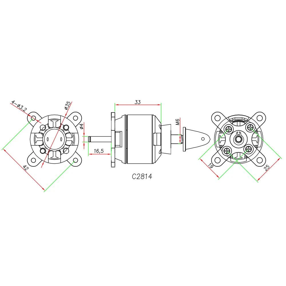 SURPASS HOBBY 2814 1300KV 14 полюсов бесщеточный двигатель и 40A ESC 2 4S для RC самолета с