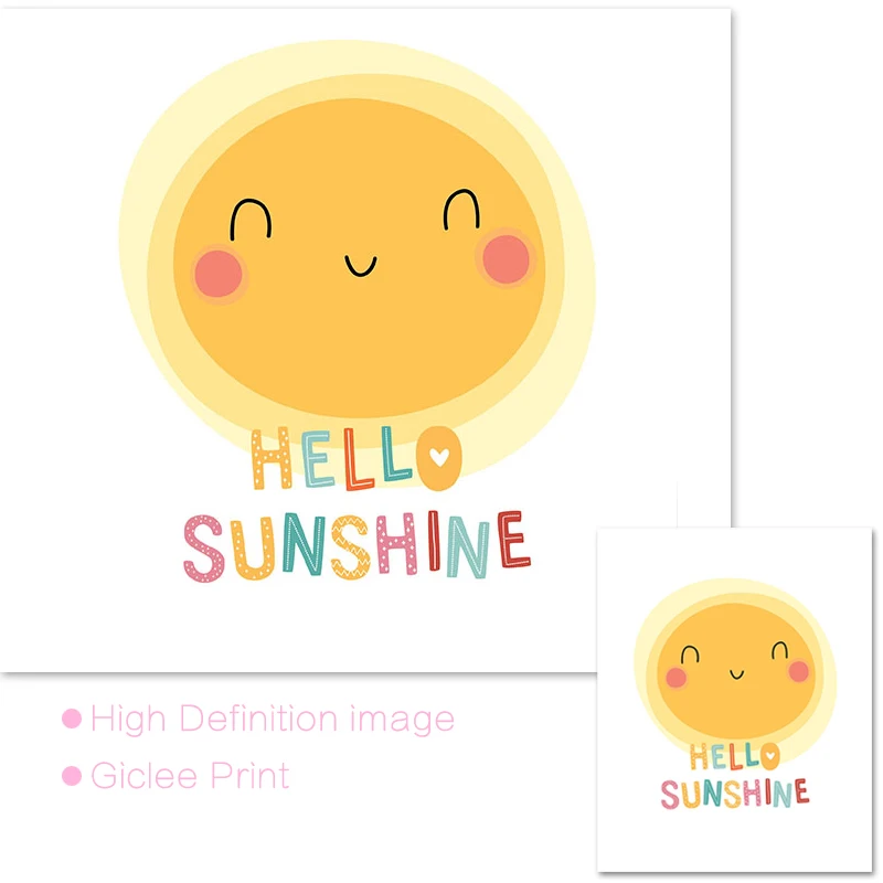 Sunshine детский Декор погода Алфавит плакаты и принты в скандинавском стиле детские