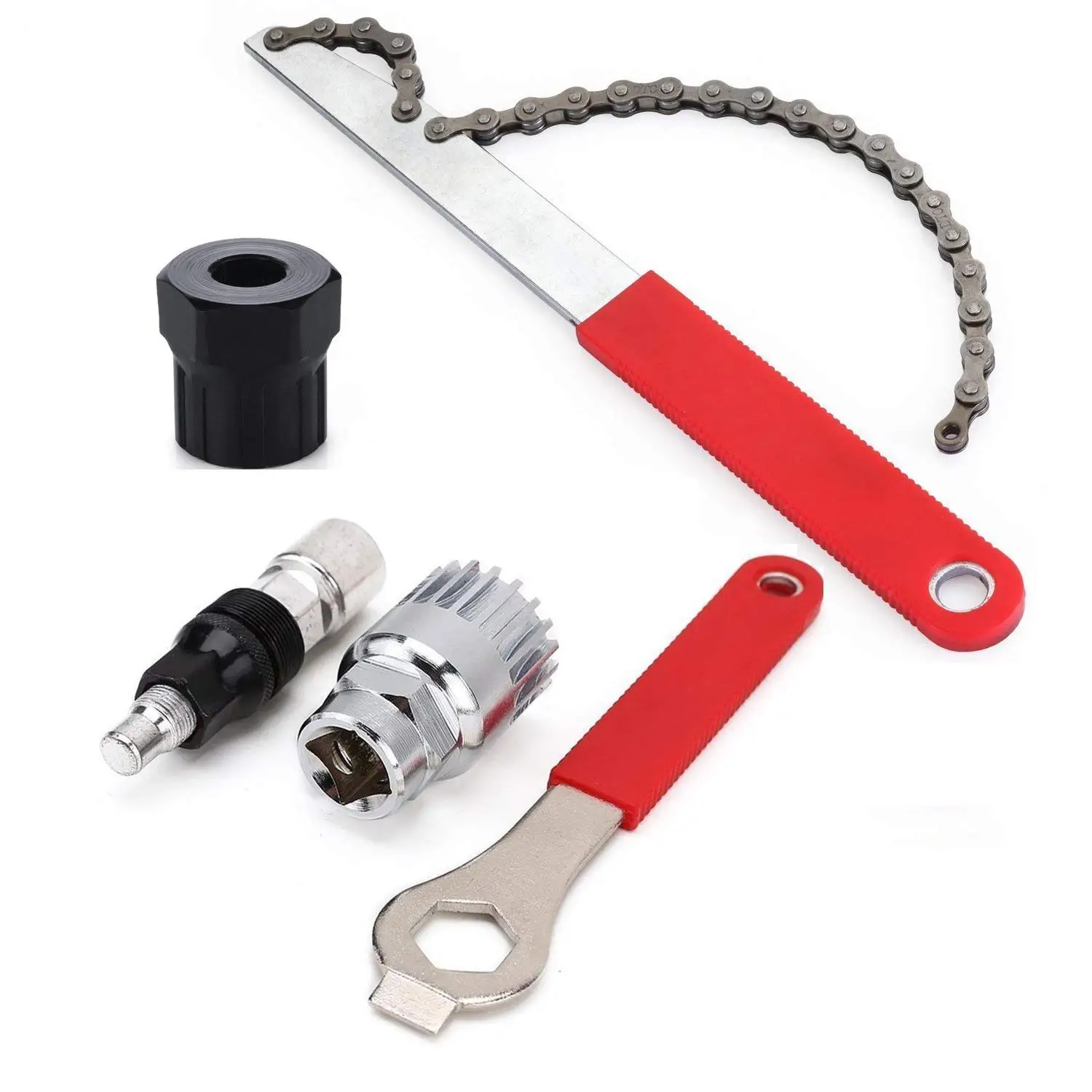 

Bicycle Crank Extractor Bottom Bracket Remover Spanner Repair Tools Kit Crank Puller,Freewheel Chain Whip Cycle Bicycle Casset