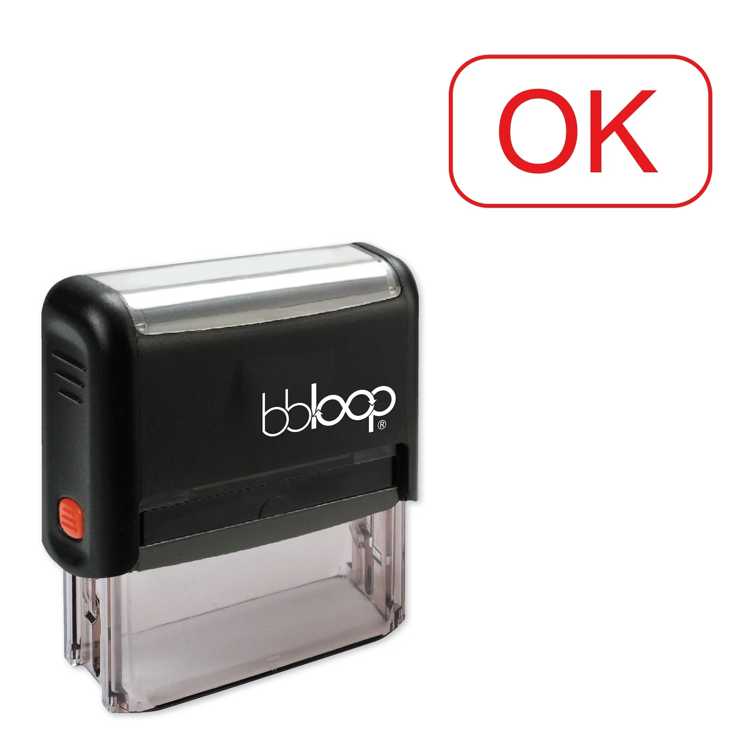 

Bbloop Ok w/Round border Style Font and Design Self-Ink