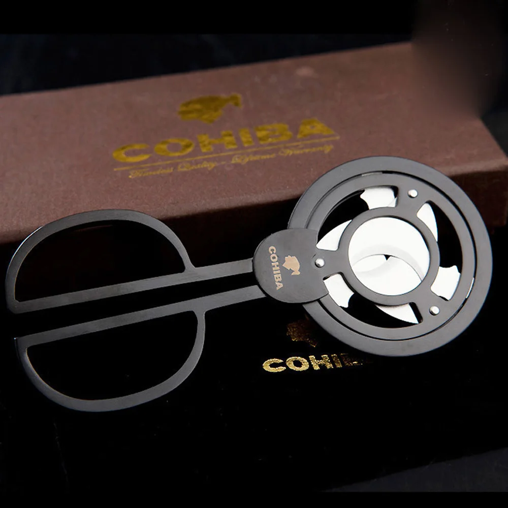 Фото COHIBA Trible 3 лезвия, резак для черных сигар, карманный нож для сигарет из нержавеющей стали zigжирской, кубинский Гильотинный инструмент для куре... №4