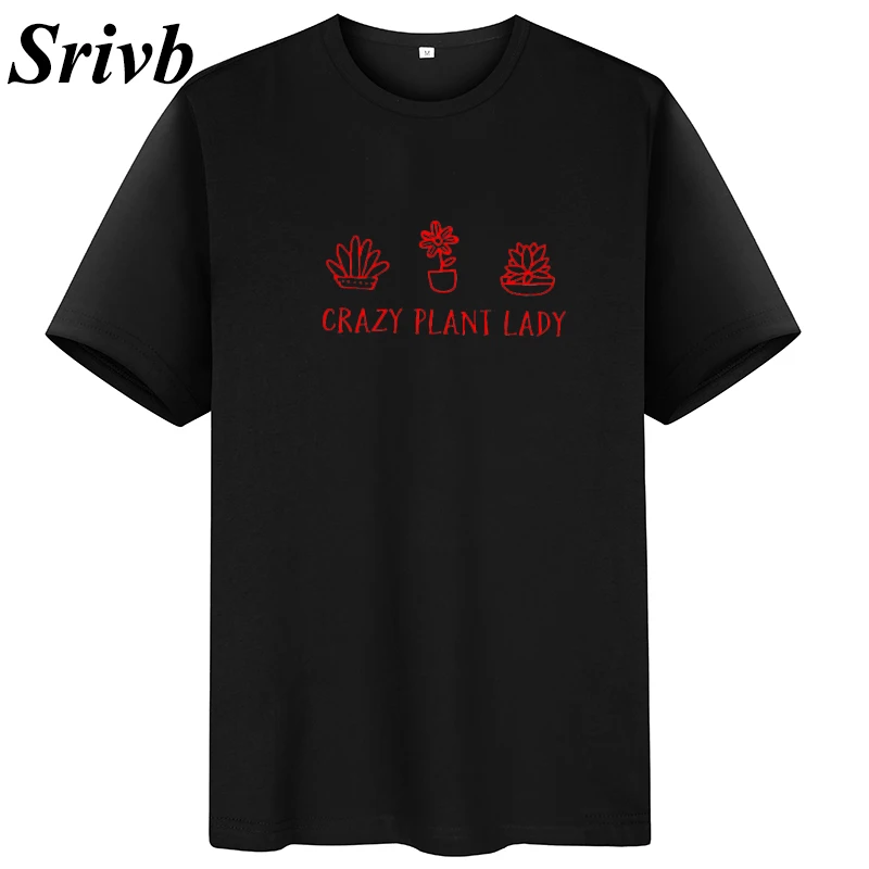 Женские Забавные футболки Srivb Crazy Plant повседневные свободные Harajuku с коротким
