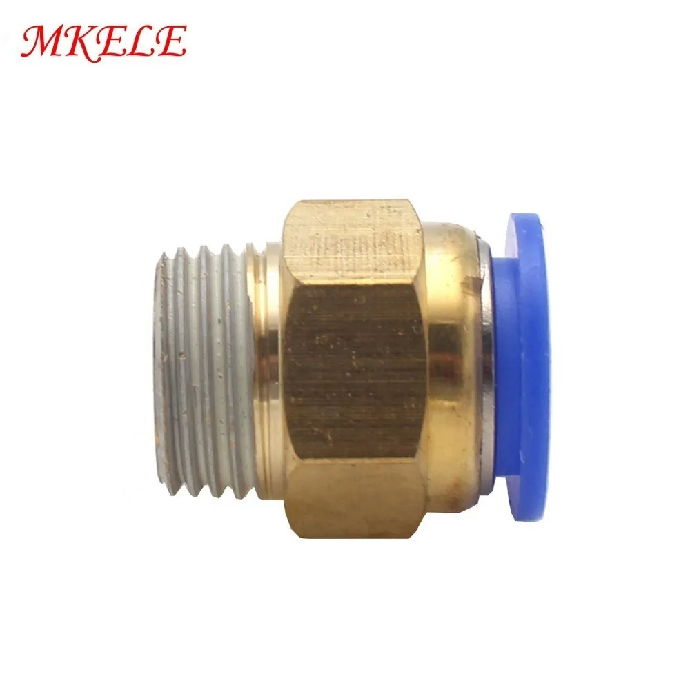 PC Series 04/06/08/10/12/14/16mm Straight Through Pneumatic Brass Pipe Connector And External Thread Fittings 1pcs | Обустройство