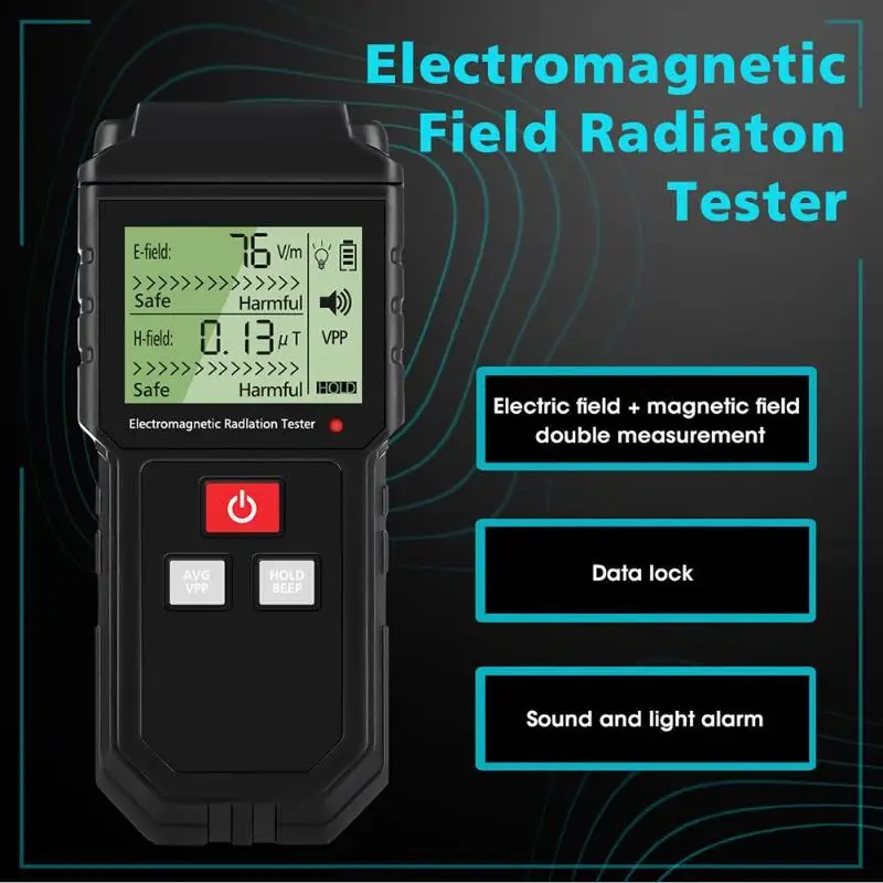 

MT525 Electromagnetic Radiation Tester Portable Digital LCD Electric Magnetic Field EMF Meter Dosimeter Detector For Computer