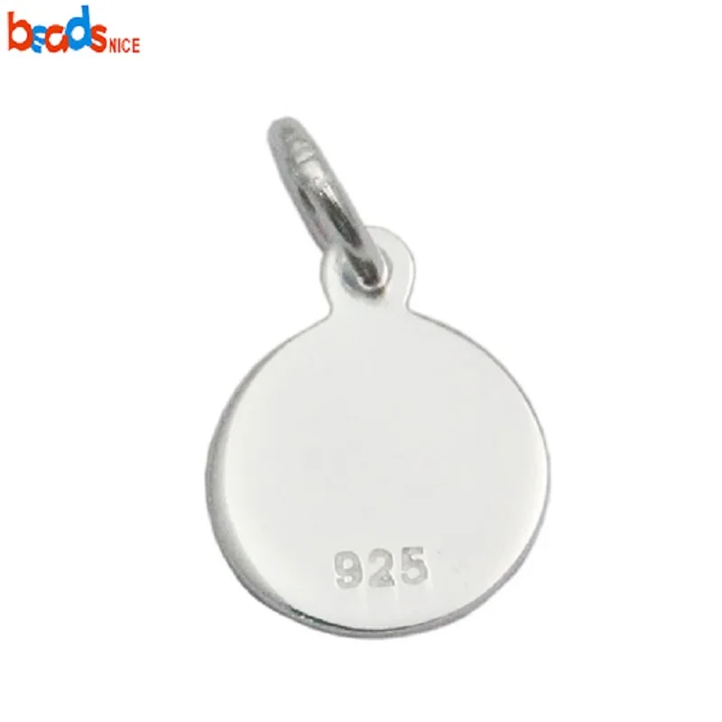 Подвеска Beadsnice из серебра 925 пробы с гравировкой круглые бирки ручной работы