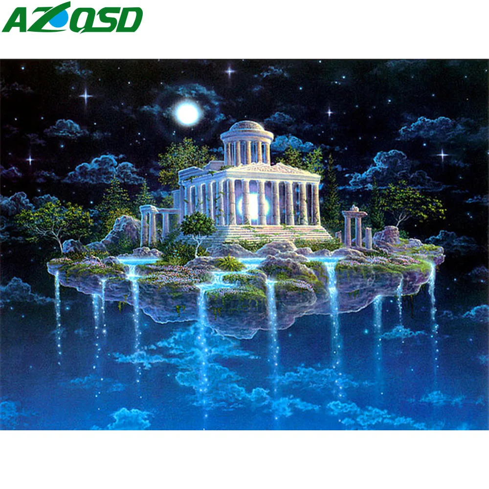 AZQSD 5d Diy Алмазная картина крестиком набор Алмазный вышитый Ночной пейзаж