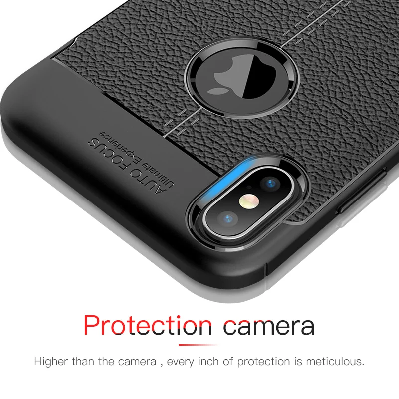 Litchi Leather Case For Apple iPhone 7 6S 6 8 Plus Protector Slim TPU Funda Full Cover X XR XS MAX Cases |