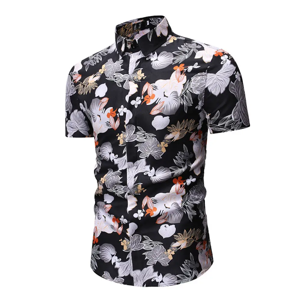 2019 New Style Fashion Hot Luxury Men's Slim Fit Shirt Short Sleeve Stylish Formal Cotton Casual Button Print Top | Мужская одежда