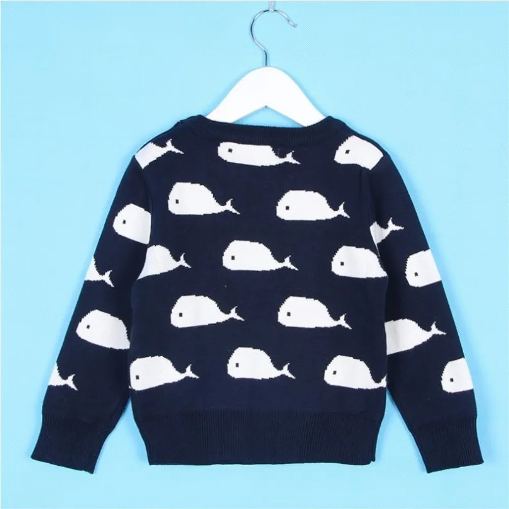 2019 Children Sweater Baby girl winter Boys kids sweaters Girls Knitted Lovely Whale Pullover Cardigans Clothes Outerwear |
