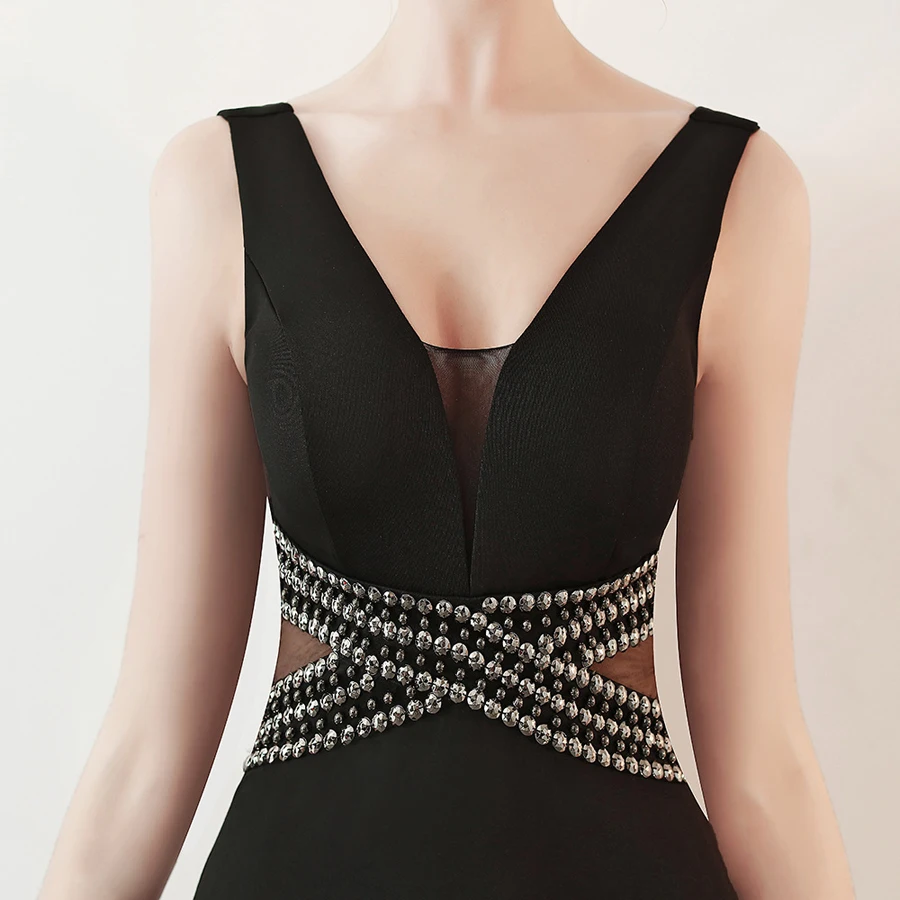 Vestidos De Fiesta Noche сексуальное платье с v образным вырезом и кристаллами на талии Мини