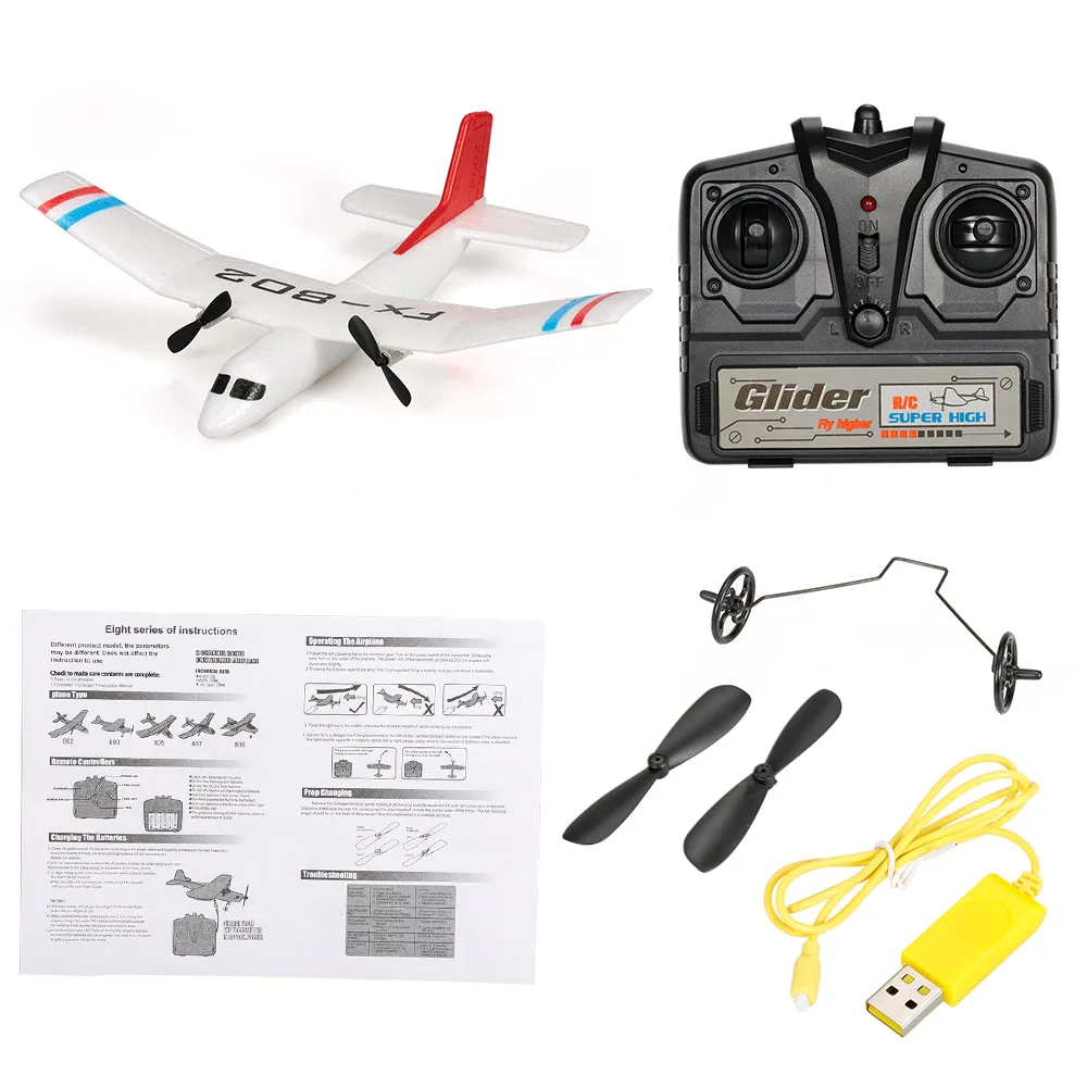 Flybear FX-802 2 4G 2CH пульт дистанционного управления планер 310 мм размах крыльев EPP микро