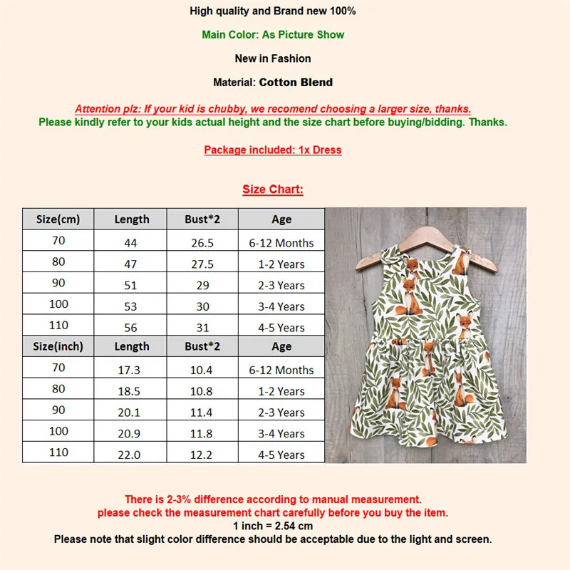 6M-5Y Casual Summer Kids Baby Girls Sleeveless Dress Printed O-Neck Tank Princess Girl Cotton Pleated Mini | Детская одежда и