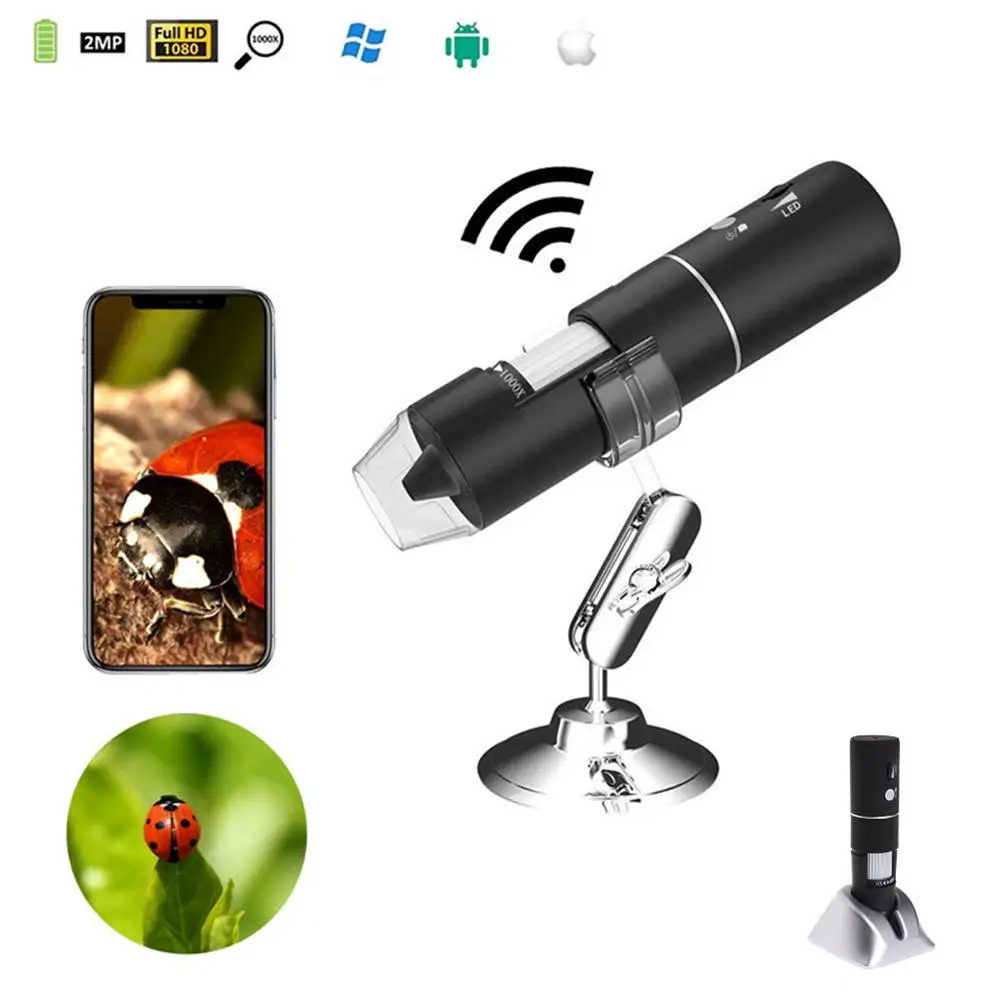 HD 2.0MP 1000X 3 в 1 WiFi USB Android Type c микроскоп стерео электронный цифровой разрешение