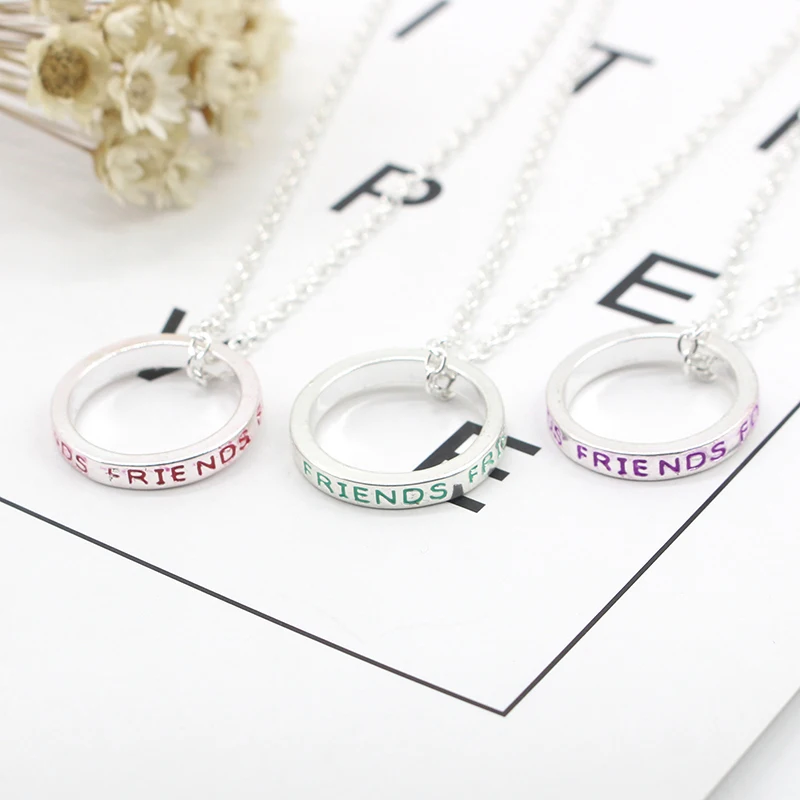 3 шт. ожерелье Best Friends Forever женское с красочными кругами подвески дружбы BFF